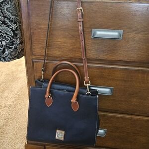 Dooney & Bourke Blue and Brown Tote Bag
